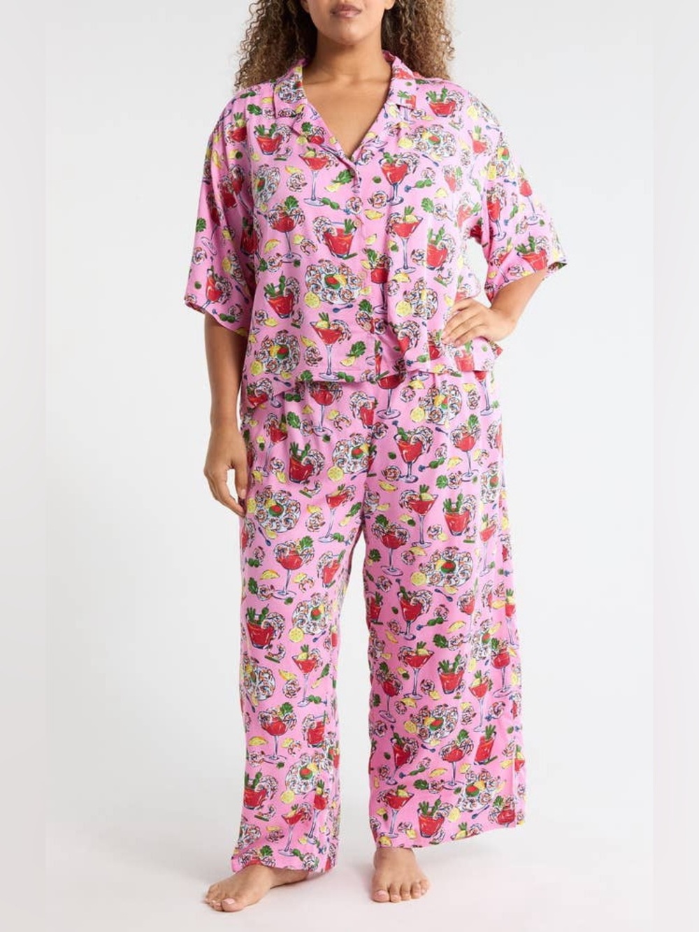 Printfresh Shrimp Cocktail Original Fit Satin Wildest Dreams Set Parlor Pink L